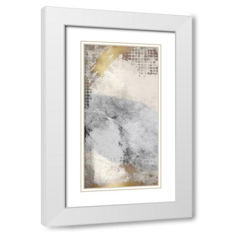 Gold Panel 1 White Modern Wood Framed Art Print with Double Matting by Kimberly, Allen