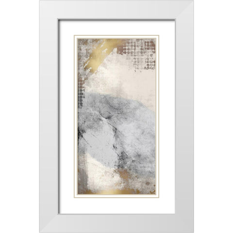 Gold Panel 1 White Modern Wood Framed Art Print with Double Matting by Kimberly, Allen