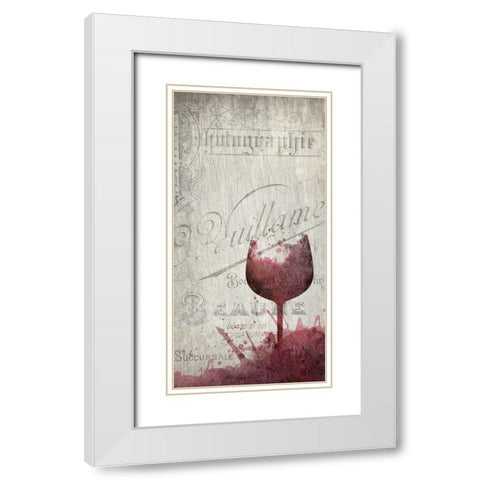 Splashes of Wine White Modern Wood Framed Art Print with Double Matting by Kimberly, Allen