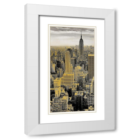 Manhattan B White Modern Wood Framed Art Print with Double Matting by Kimberly, Allen