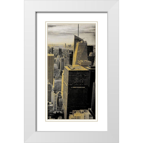 Manhattan C White Modern Wood Framed Art Print with Double Matting by Kimberly, Allen