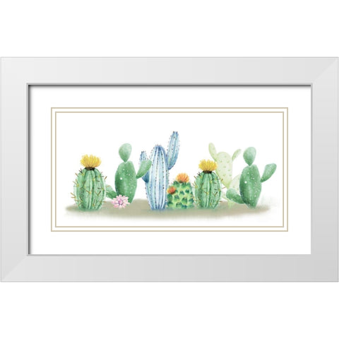 Cactus Dreaming White Modern Wood Framed Art Print with Double Matting by Allen, Kimberly