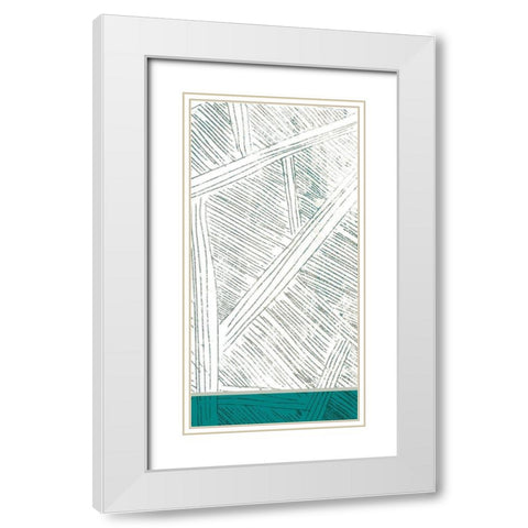 Teal Lined 2 White Modern Wood Framed Art Print with Double Matting by Allen, Kimberly