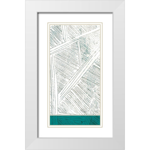 Teal Lined 2 White Modern Wood Framed Art Print with Double Matting by Allen, Kimberly