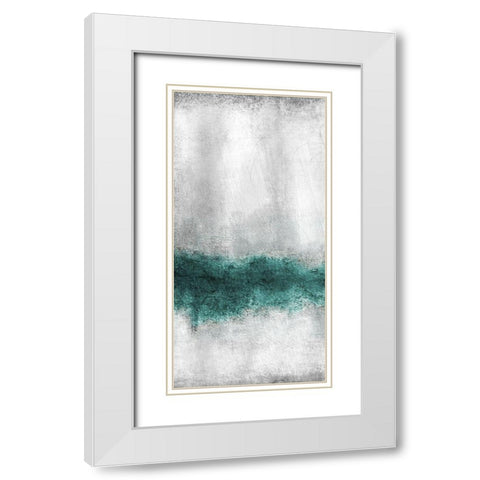 Teal Tones Panel A White Modern Wood Framed Art Print with Double Matting by Allen, Kimberly