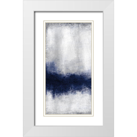 Indigo Tones Panel A White Modern Wood Framed Art Print with Double Matting by Allen, Kimberly