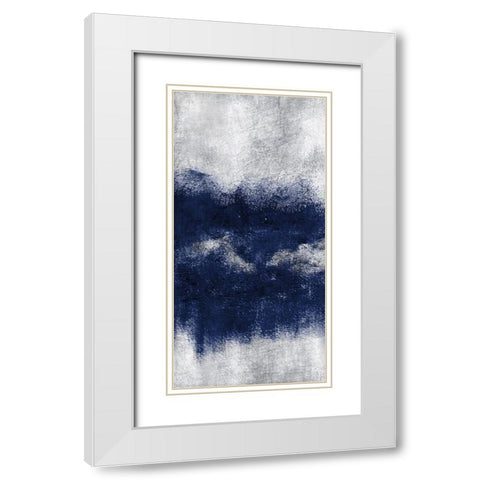 Indigo Tones Panel C White Modern Wood Framed Art Print with Double Matting by Allen, Kimberly