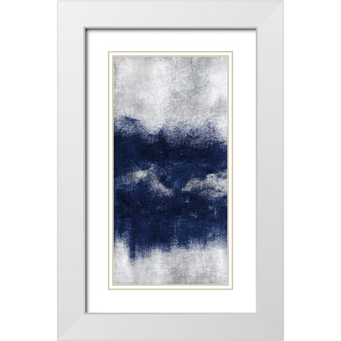 Indigo Tones Panel C White Modern Wood Framed Art Print with Double Matting by Allen, Kimberly