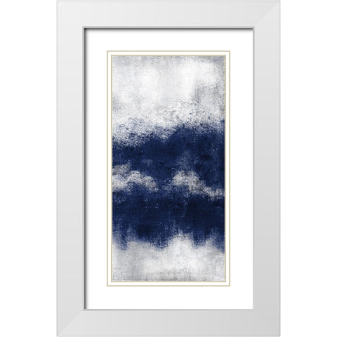 Indigo Tones Panel D White Modern Wood Framed Art Print with Double Matting by Allen, Kimberly