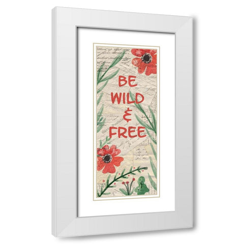 Postcard Flamingo Panel White Modern Wood Framed Art Print with Double Matting by Kimberly, Allen