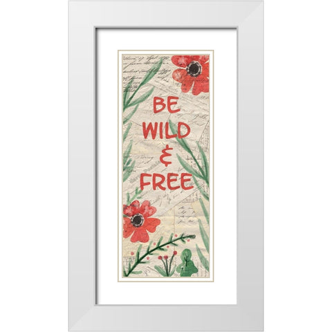 Postcard Flamingo Panel White Modern Wood Framed Art Print with Double Matting by Kimberly, Allen