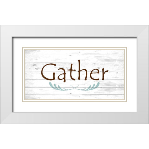 Gather White Modern Wood Framed Art Print with Double Matting by Kimberly, Allen