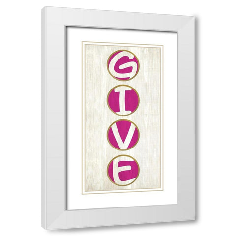 Give Thanks 1 White Modern Wood Framed Art Print with Double Matting by Kimberly, Allen