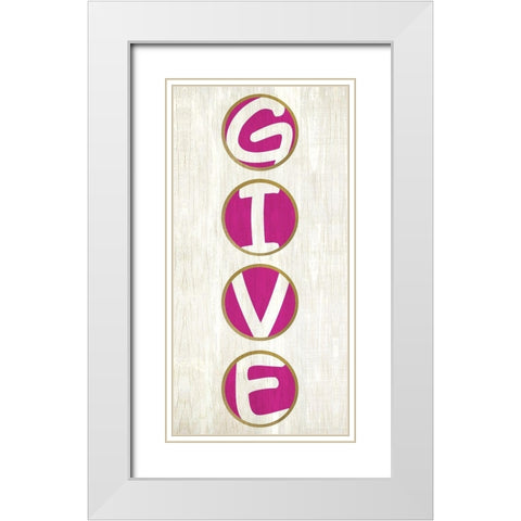 Give Thanks 1 White Modern Wood Framed Art Print with Double Matting by Kimberly, Allen