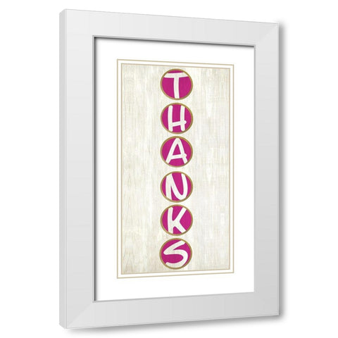 Give Thanks 2 White Modern Wood Framed Art Print with Double Matting by Kimberly, Allen
