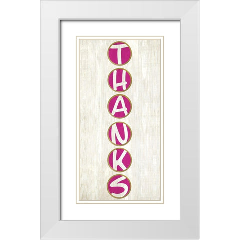 Give Thanks 2 White Modern Wood Framed Art Print with Double Matting by Kimberly, Allen