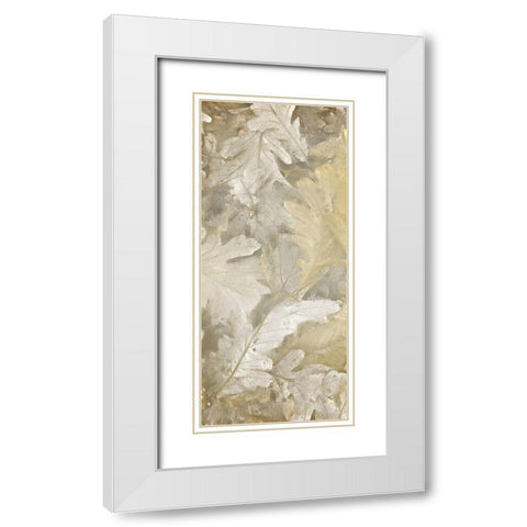 Natural Leaves 1 White Modern Wood Framed Art Print with Double Matting by Kimberly, Allen