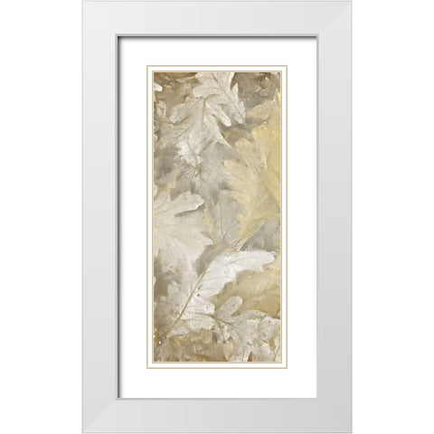 Natural Leaves 1 White Modern Wood Framed Art Print with Double Matting by Kimberly, Allen