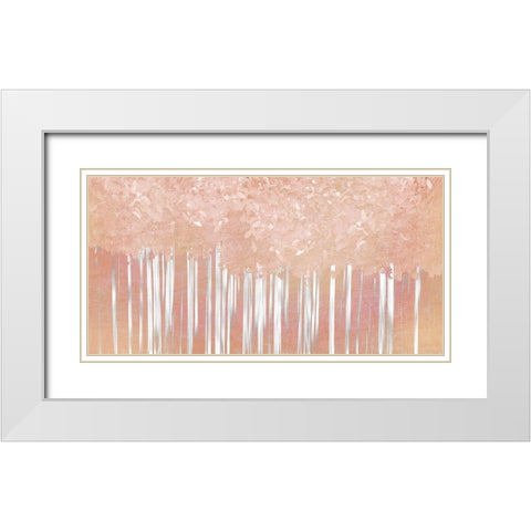 Pink Forest White Modern Wood Framed Art Print with Double Matting by Kimberly, Allen