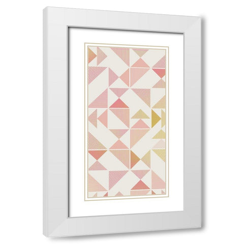 Triangle Panel 1 White Modern Wood Framed Art Print with Double Matting by Kimberly, Allen