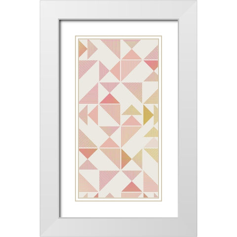 Triangle Panel 1 White Modern Wood Framed Art Print with Double Matting by Kimberly, Allen