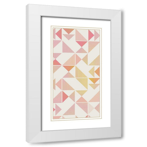 Triangle Panel 2 White Modern Wood Framed Art Print with Double Matting by Kimberly, Allen
