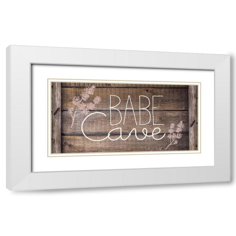 Babe Cave Wood White Modern Wood Framed Art Print with Double Matting by Kimberly, Allen