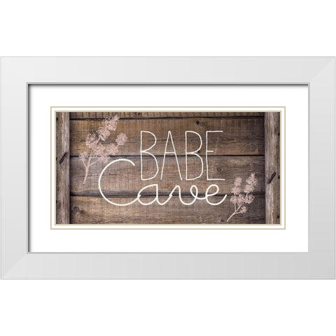 Babe Cave Wood White Modern Wood Framed Art Print with Double Matting by Kimberly, Allen