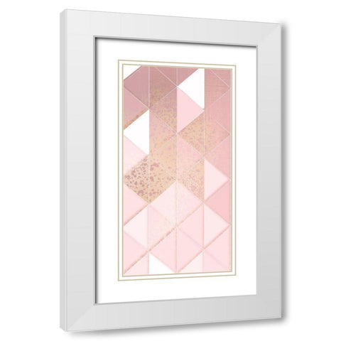 Triangle Blush Panel 2 White Modern Wood Framed Art Print with Double Matting by Kimberly, Allen
