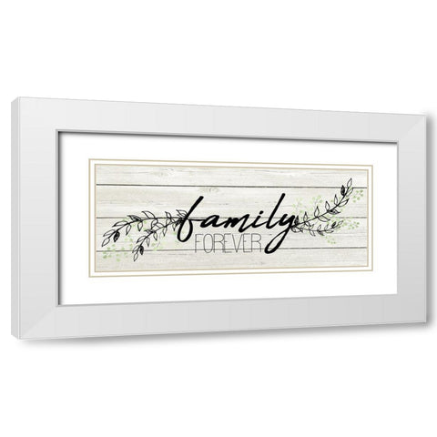Family Forever White Modern Wood Framed Art Print with Double Matting by Kimberly, Allen