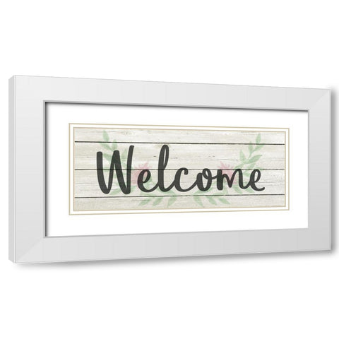 Welcome White Modern Wood Framed Art Print with Double Matting by Kimberly, Allen