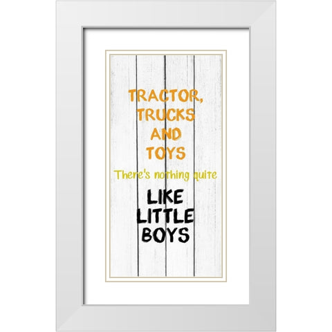 Tractor and Trucks White Modern Wood Framed Art Print with Double Matting by Kimberly, Allen