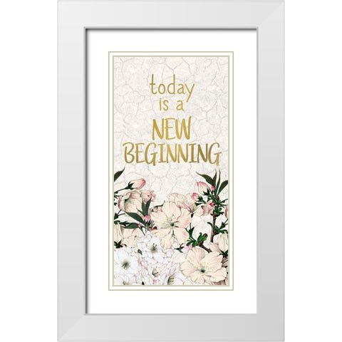 Cherry Blossom 1 White Modern Wood Framed Art Print with Double Matting by Kimberly, Allen