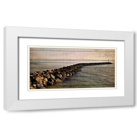 Rock Path White Modern Wood Framed Art Print with Double Matting by Kimberly, Allen