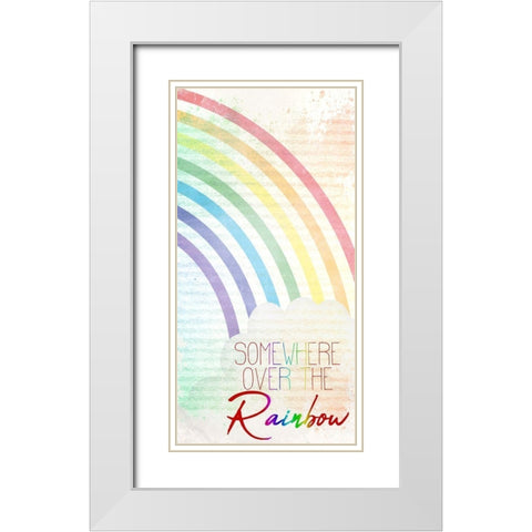 Somewhere Over The Rainbow 1 White Modern Wood Framed Art Print with Double Matting by Kimberly, Allen