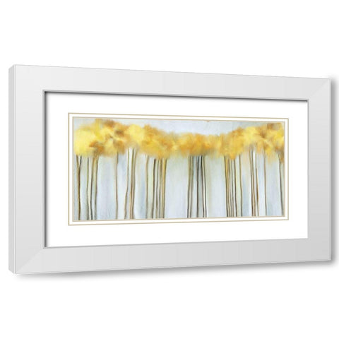 Yellow Fall White Modern Wood Framed Art Print with Double Matting by Kimberly, Allen