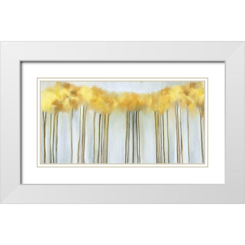 Yellow Fall White Modern Wood Framed Art Print with Double Matting by Kimberly, Allen