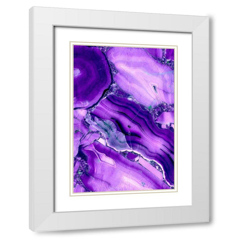 Violet Streams White Modern Wood Framed Art Print with Double Matting by Kimberly, Allen