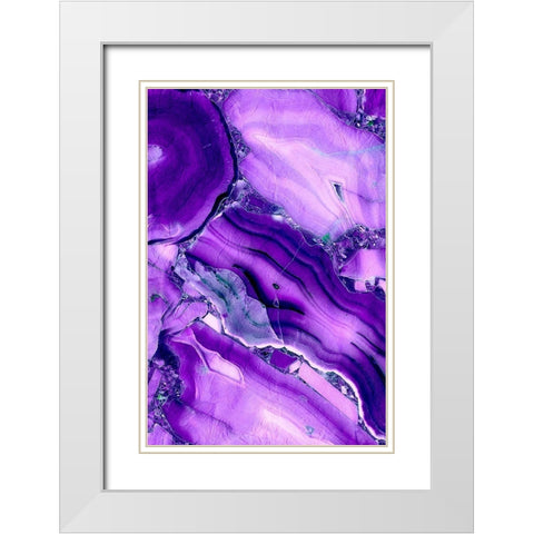Violet Streams White Modern Wood Framed Art Print with Double Matting by Kimberly, Allen