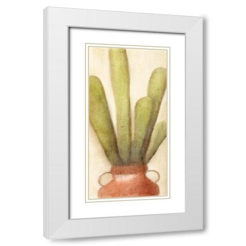 Potted Cactus 2 White Modern Wood Framed Art Print with Double Matting by Kimberly, Allen