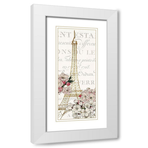Cherry Blossom Paris 1 White Modern Wood Framed Art Print with Double Matting by Kimberly, Allen