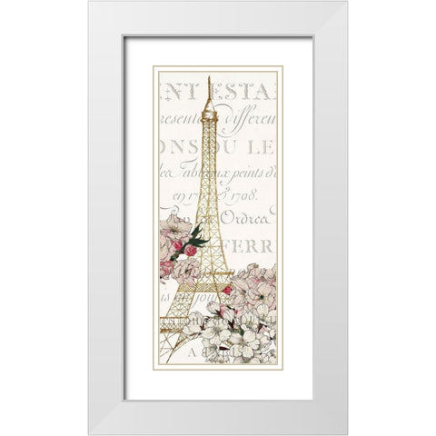 Cherry Blossom Paris 1 White Modern Wood Framed Art Print with Double Matting by Kimberly, Allen