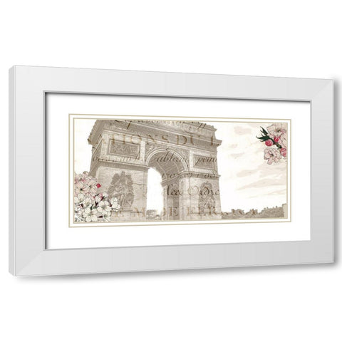 Cherry Blossom Paris 2 White Modern Wood Framed Art Print with Double Matting by Kimberly, Allen