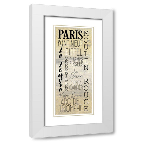 Paris A White Modern Wood Framed Art Print with Double Matting by Kimberly, Allen
