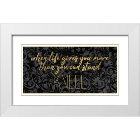 Kneel 1 White Modern Wood Framed Art Print with Double Matting by Kimberly, Allen
