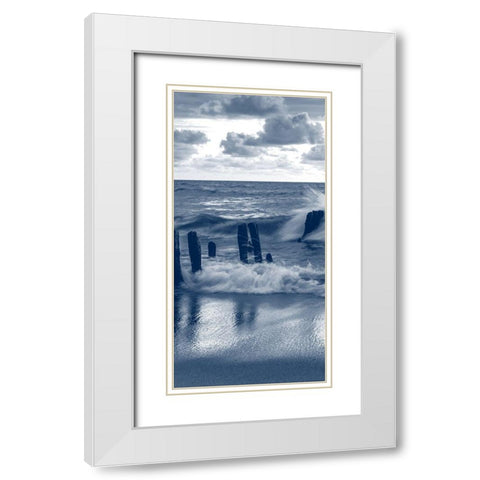 Against the Waves 5 White Modern Wood Framed Art Print with Double Matting by Kimberly, Allen