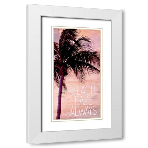 Beach Daze 1 White Modern Wood Framed Art Print with Double Matting by Kimberly, Allen