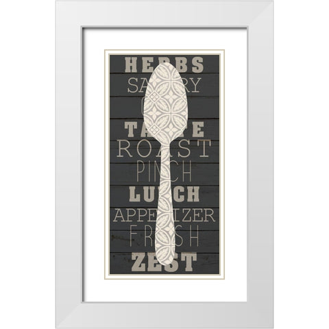Cutlery 2 White Modern Wood Framed Art Print with Double Matting by Kimberly, Allen