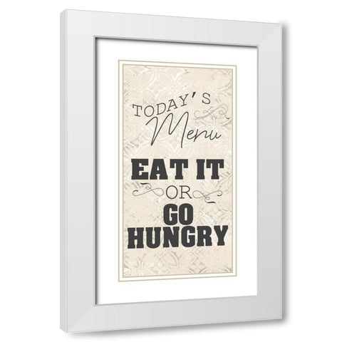 Todays Menu White Modern Wood Framed Art Print with Double Matting by Kimberly, Allen