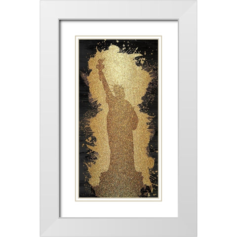 The Big Apple 1 White Modern Wood Framed Art Print with Double Matting by Kimberly, Allen